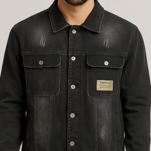 Premium Black Denim Jacket For Men’s