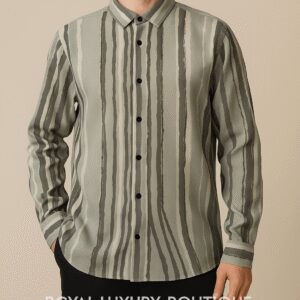Earthline Elegance - The Sage Vertical Stripe Shirt