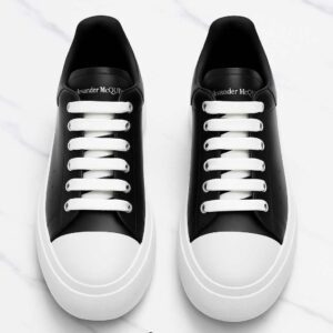 Classic Black & White Leather Sneakers