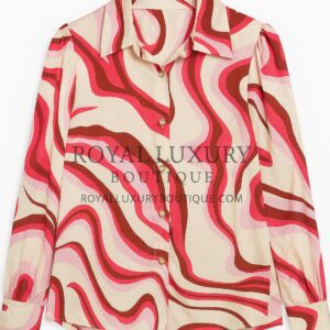 Swirl Print Statement Blouse
