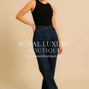 Classic High-Rise Straight Jeans – Midnight Blue
