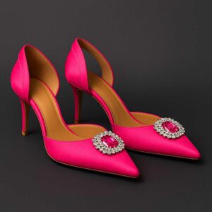 Crystal-Buckled Luxury Heels