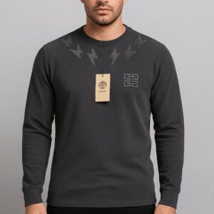 Black Bolt Long-Sleeve T-Shirt For Men’s