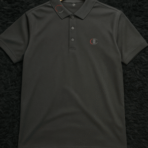 Quality Sleek Charcoal Polo With Signature Accents