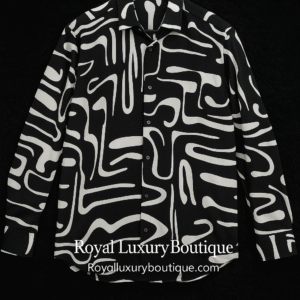 Black And White Abstract Long-Sleeve Shirt