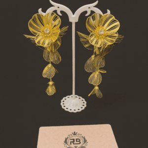 Golden Petal Flower Earrings